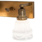 Meyda Lighting Revival Garland 17" 2-Light Brass Tint Wall Sconce With White Art Shade Glass