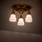Meyda Lighting Revival Garland 17" 3-Light Brushed Brass Flush Mount Light With White Art Shade Glass