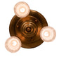 Meyda Lighting Revival Garland 17" 3-Light Brushed Brass Flush Mount Light With White Art Shade Glass