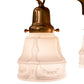 Meyda Lighting Revival Garland 17" 3-Light Brushed Brass Flush Mount Light With White Art Shade Glass