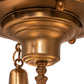 Meyda Lighting Revival Garland 17" 3-Light Brushed Brass Flush Mount Light With White Art Shade Glass
