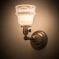 Meyda Lighting Revival Garland 5" Brushed Nickel Wall Sconce With White Shade Glass