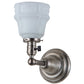 Meyda Lighting Revival Garland 5" Brushed Nickel Wall Sconce With White Shade Glass