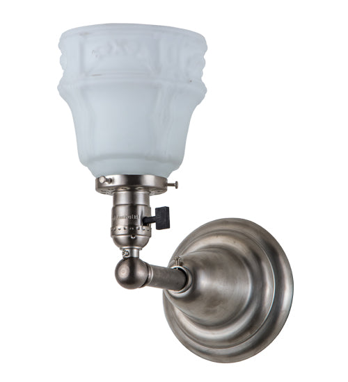 Meyda Lighting Revival Garland 5" Brushed Nickel Wall Sconce With White Shade Glass