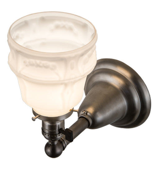 Meyda Lighting Revival Garland 5" Brushed Nickel Wall Sconce With White Shade Glass