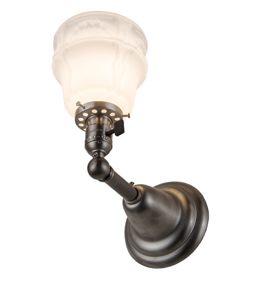 Meyda Lighting Revival Garland 5" Brushed Nickel Wall Sconce With White Shade Glass