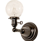 Meyda Lighting Revival Globe 5" Craftsman Brown On Brass Wall Sconce With Clear Shade Glass