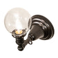 Meyda Lighting Revival Globe 5" Craftsman Brown On Brass Wall Sconce With Clear Shade Glass