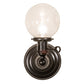 Meyda Lighting Revival Globe 5" Craftsman Brown On Brass Wall Sconce With Clear Shade Glass