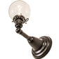 Meyda Lighting Revival Globe 5" Craftsman Brown On Brass Wall Sconce With Clear Shade Glass