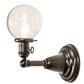 Meyda Lighting Revival Globe 5" Craftsman Brown On Brass Wall Sconce With Clear Shade Glass