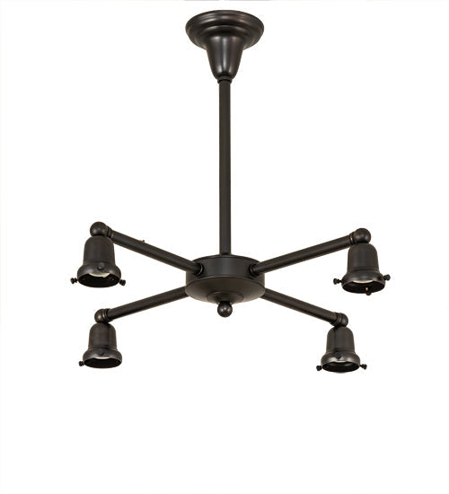 Meyda Lighting Revival Oyster Bay 26" 4-Light Craftsman Brown Favrile Chandelier Hardware