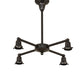 Meyda Lighting Revival Oyster Bay 26" 4-Light Craftsman Brown Favrile Chandelier With Gold Iridescent Shade Glass