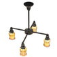 Meyda Lighting Revival Oyster Bay 26" 4-Light Craftsman Brown Favrile Chandelier With Gold Iridescent Shade Glass