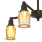 Meyda Lighting Revival Oyster Bay 26" 4-Light Craftsman Brown Favrile Chandelier With Gold Iridescent Shade Glass