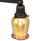 Meyda Lighting Revival Oyster Bay 26" 4-Light Craftsman Brown Favrile Chandelier With Gold Iridescent Shade Glass