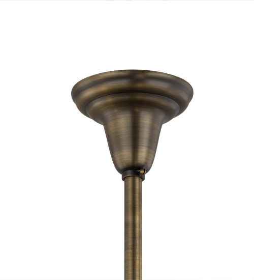 Meyda Lighting Revival Oyster Bay 27" 4-Light Antique Brass Goblet Chandelier With White Shade Glass