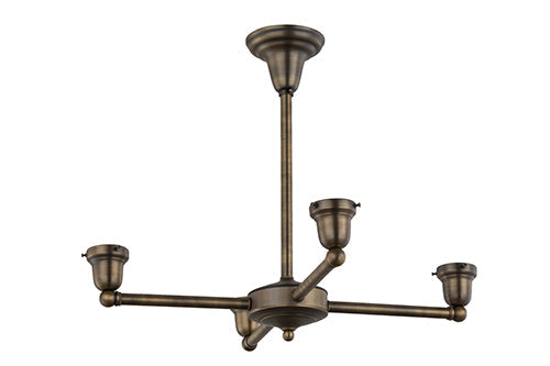 Meyda Lighting Revival Oyster Bay 27" 4-Light Antique Brass Goblet Chandelier With White Shade Glass