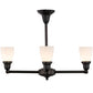 Meyda Lighting Revival Oyster Bay 27" 4-Light Craftsman Brown Goblet Chandelier With White Shade Glass
