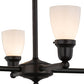 Meyda Lighting Revival Oyster Bay 27" 4-Light Craftsman Brown Goblet Chandelier With White Shade Glass