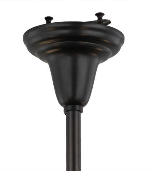 Meyda Lighting Revival Oyster Bay 27" 4-Light Craftsman Brown Goblet Chandelier With White Shade Glass