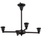Meyda Lighting Revival Oyster Bay 27" 4-Light Craftsman Brown Goblet Chandelier With White Shade Glass