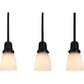 Meyda Lighting Revival Oyster Bay 36" 3-Light Craftsman Brown Goblet Island Pendant Light With White Opal Shade Glass