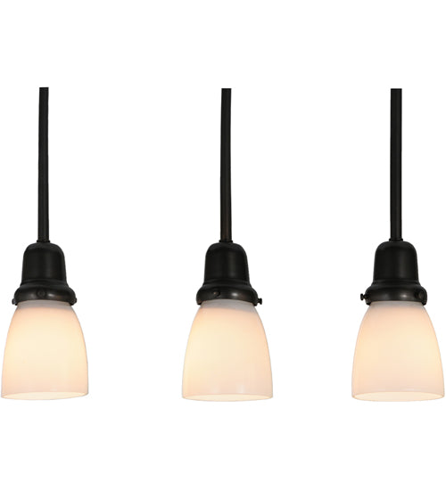 Meyda Lighting Revival Oyster Bay 36" 3-Light Craftsman Brown Goblet Island Pendant Light With White Opal Shade Glass
