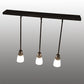 Meyda Lighting Revival Oyster Bay 36" 3-Light Craftsman Brown Island Pendant Light With White Opal Shade Glass