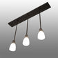 Meyda Lighting Revival Oyster Bay 36" 3-Light Craftsman Brown Island Pendant Light With White Opal Shade Glass