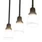Meyda Lighting Revival Oyster Bay 36" 3-Light Craftsman Brown Island Pendant Light With White Opal Shade Glass