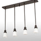 Meyda Lighting Revival Oyster Bay 36" 4-Light Craftsman Brown Goblet Island Pendant Light With White Opal Shade Glass