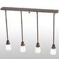 Meyda Lighting Revival Oyster Bay 36" 4-Light Craftsman Brown Goblet Island Pendant Light With White Opal Shade Glass