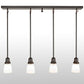 Meyda Lighting Revival Oyster Bay 36" 4-Light Craftsman Brown Goblet Island Pendant Light With White Opal Shade Glass