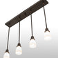 Meyda Lighting Revival Oyster Bay 36" 4-Light Craftsman Brown Goblet Island Pendant Light With White Opal Shade Glass