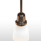 Meyda Lighting Revival Oyster Bay 36" 4-Light Craftsman Brown Goblet Island Pendant Light With White Opal Shade Glass