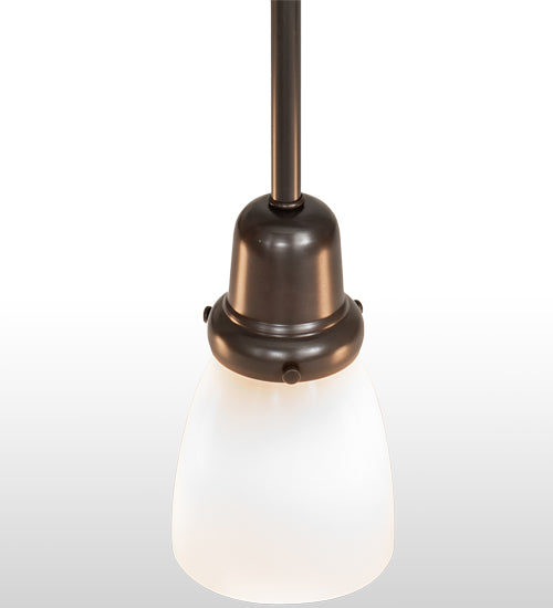 Meyda Lighting Revival Oyster Bay 36" 4-Light Craftsman Brown Goblet Island Pendant Light With White Opal Shade Glass