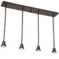 Meyda Lighting Revival Oyster Bay 36" 4-Light Craftsman Brown Goblet Island Pendant Light With White Opal Shade Glass