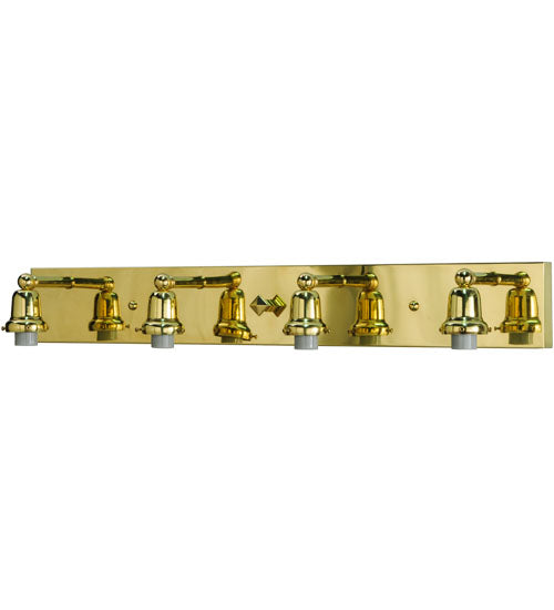 Meyda Lighting Revival Oyster Bay 36" 4-Light Polished Brass Vanity Light Hardware