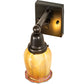 Meyda Lighting Revival Oyster Bay 4" Craftsman Brown Favrile Wall Sconce With Gold Iridescent Shade Glass