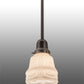 Meyda Lighting Revival Oyster Bay 5" Craftsman Brown Garland Mini Pendant Light With White Shade Glass