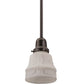 Meyda Lighting Revival Oyster Bay 5" Craftsman Brown Garland Mini Pendant Light With White Shade Glass