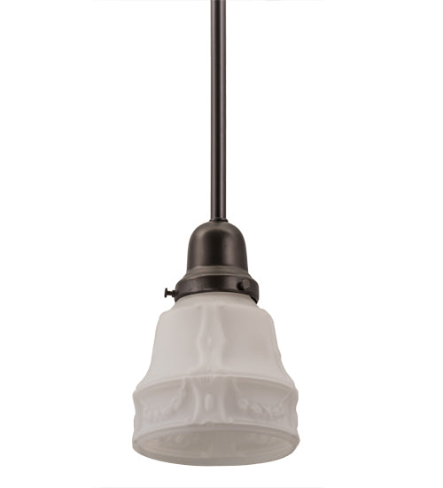 Meyda Lighting Revival Oyster Bay 5" Craftsman Brown Garland Mini Pendant Light With White Shade Glass