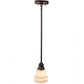 Meyda Lighting Revival Oyster Bay 5" Craftsman Brown Garland Mini Pendant Light With White Shade Glass