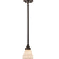 Meyda Lighting Revival Oyster Bay 5" Craftsman Brown Garland Mini Pendant Light With White Shade Glass