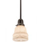 Meyda Lighting Revival Oyster Bay 5" Craftsman Brown Garland Mini Pendant Light With White Shade Glass