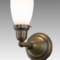 Meyda Lighting Revival Oyster Bay 6" Antique Brass Goblet Wall Sconce With White Shade Glass