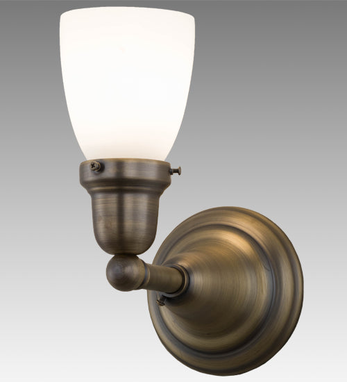 Meyda Lighting Revival Oyster Bay 6" Antique Brass Goblet Wall Sconce With White Shade Glass