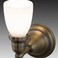 Meyda Lighting Revival Oyster Bay 6" Antique Brass Goblet Wall Sconce With White Shade Glass