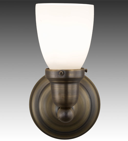 Meyda Lighting Revival Oyster Bay 6" Antique Brass Goblet Wall Sconce With White Shade Glass